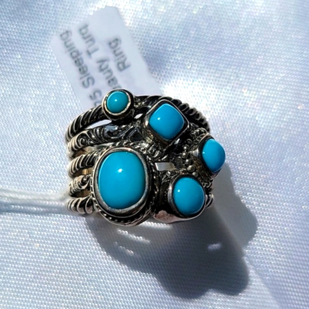 Samuel B sleeping beauty turquoise sterling silver ring